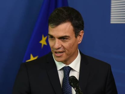 El presidente del Gobierno, Pedro Sánchez, en Bruselas.