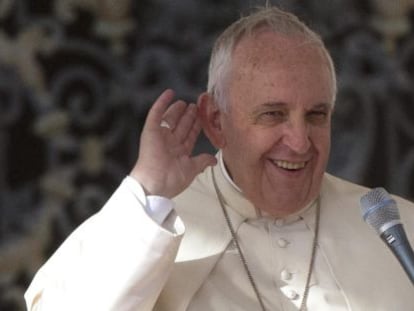 El papa Francisco em la audiencia general de los miércoles.