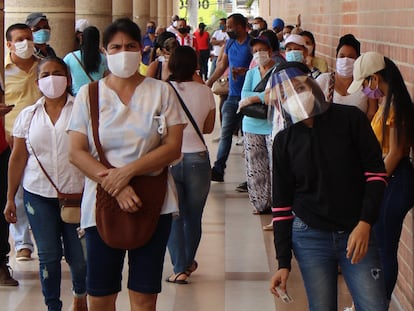 Fotografía fechada el 18 de junio de 2020, en Barranquilla (Colombia), una ciudad que con su vecina Cartagena suman los más altos índices de contagios y muertes por covid-19 y donde se está celebrando el encuentro anual del Banco Interamericano de Desarrollo.