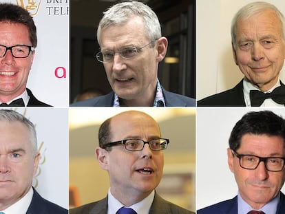 Nicky Campbell, Jeremy Vine, John Humphrys, Huw Edwards, Nick Robinson e Jon Sopel. 