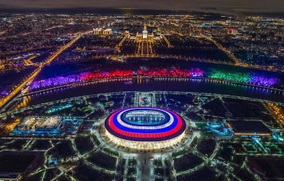 Vista a&eacute;rea del estadio Luzhniki, en Mosc&uacute;.