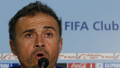 Luis Enrique durant la roda de premsa.