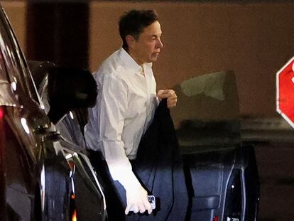 Elon Musk, a su llegada a la conferencia anual de inversión de Baron, el viernes en Nueva York,