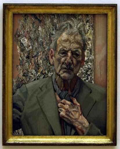 Pintura titulada 'Autorretrato, reflexión', de Lucien Freud, expuesta en Londres