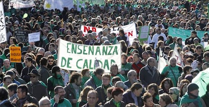 Una manifestación de la 'marea verde' en Madrid.