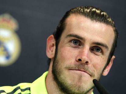 Gareth Bale en rueda de prensa.