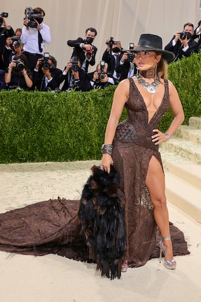 Ralph Lauren dressed Jennifer Lopez in a cowboy-inspired look for the 2021 Met Gala.