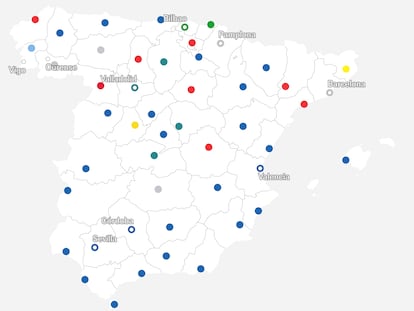 El mapa de los pactos en las capitales de provincia: el PP gobernará en 32 de las 52 principales ciudades