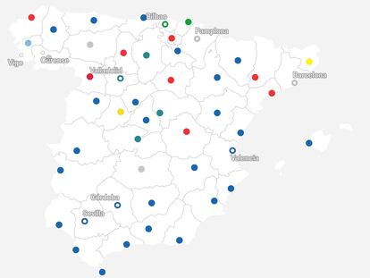 El mapa de los pactos en las capitales de provincia: el PP gobernará en 32 de las 52 principales ciudades