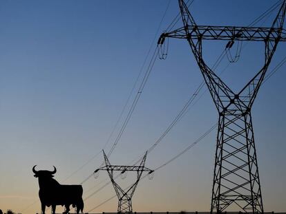 Torres de electricidad en El Berron, España.