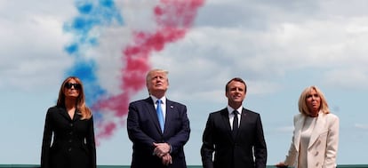 Ivanka Trump, Donald Trump, Emmanuel Macron y Brigitte Macron, durante la celebración del 75 aniversario del Desembarco de Normandía, en junio pasado. 