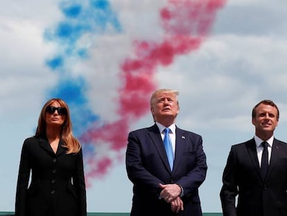 Ivanka Trump, Donald Trump, Emmanuel Macron y Brigitte Macron, durante la celebración del 75 aniversario del Desembarco de Normandía, en junio pasado. 