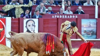 El toro Lanudo, de Álvaro Núñez, lidiado el pasado 8 de abril en Málaga, con el que triunfó Juan Ortega.