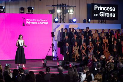 A moment from the 2024 Princess of Girona Awards ceremony. In the image, actress Victoria Luengo, one of the award winners.  