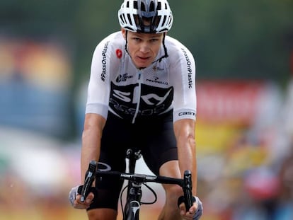 Chris Froome, al final de la etapa.