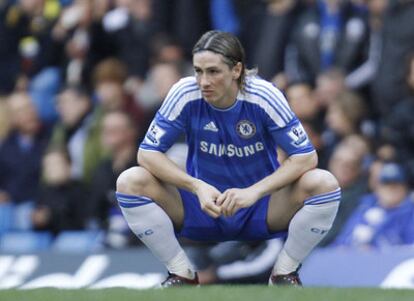 Fernando Torres, durante el partido ante el Fulham.