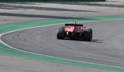 Charles Leclerc, en el circuito de Monza, durante la clasificación del GP de Italia de F1 2019.