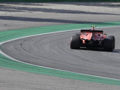 Charles Leclerc, en el circuito de Monza, durante la clasificación del GP de Italia de F1 2019.