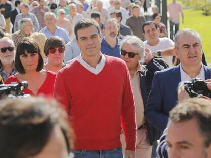 Pedro S&aacute;nchez en Cartagena (Murcia) este jueves.