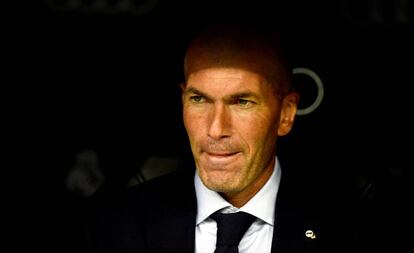 Zinedine Zidane, este sábado durante el partido contra el Levante.