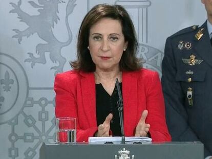 La ministra de Defensa, Margarita Robles, en La Moncloa.