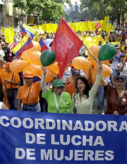Manifestación contra Hugo Chávez, ayer en Caracas.