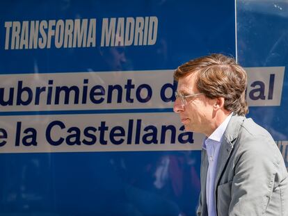 José Luis Martínez-Almeida, este miércoles durante la presentación del acto en los alrededores de las Torres de Madrid, en una imagen del PP.