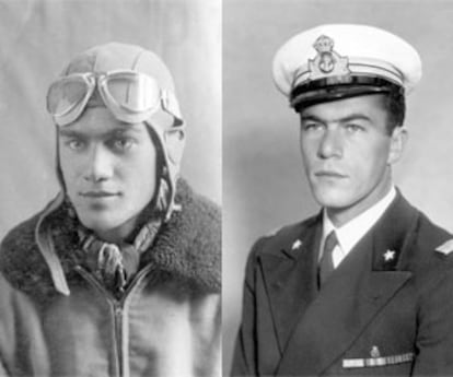 Los hermanos Visintini, el aviador, Mario, y el buzo, Licio, ambos muertos en la II Guerra Mundial.