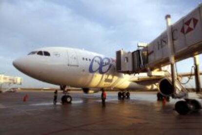 Airbus de Air Europa que cubre la ruta a Montevideo.