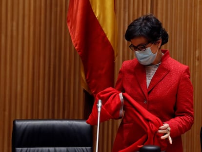 La ministra de Asuntos Exteriores, Arancha González Laya, este miércoles en el Congreso.