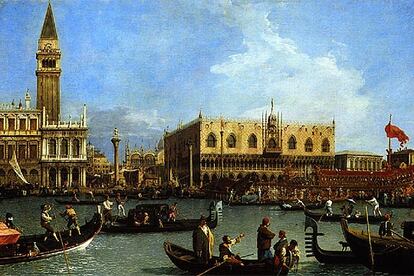 <i>El Bucentauro, de regreso en el muelle el día de la Ascensión</i>, del pintor veneciano Canaletto.