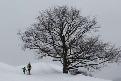 La neu cobreix l'Olympiapark de Munic, Alemanya.