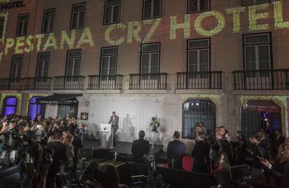 Cristiano durante la apertura oficial del segundo hotel de la cadena, el Pestana CR7 Lisboa, en octubre de 2016.