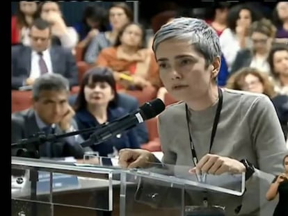 Debora Diniz em audiência pública sobre a descriminalização do aborto.