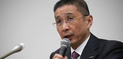 Hiroto Saikawa, consejero delegado de Nissan, durante una rueda de prensa en Yokohama.