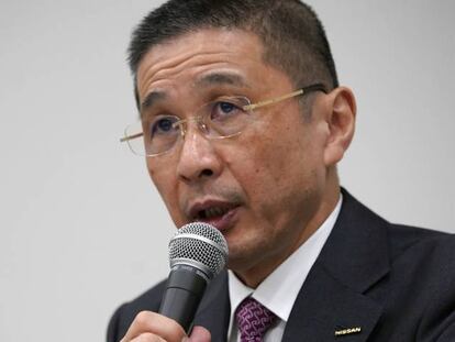 Hiroto Saikawa, consejero delegado de Nissan, durante una rueda de prensa en Yokohama.