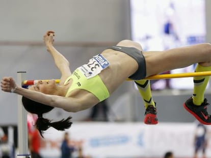 La saltadora Ruth Beitia, en los campeonatos de España de atletismo en pista cubierta de Antequera.