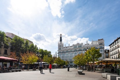 La plaza de Santa Ana antes de las reformas, en septiembre de 2022.