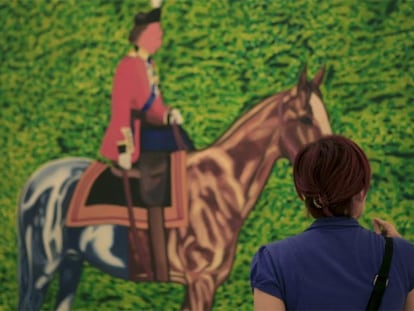 Obra de Eduardo Arroyo que se exhibe en la muestra <i>Arte español 1957-2007,</i> en Palermo.