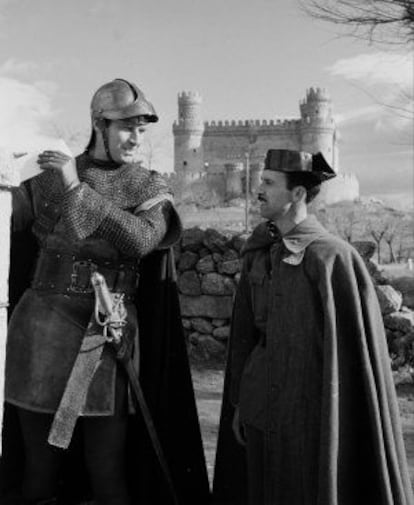 Charlton Heston durante el rodaje de El Cid, en Manzanares el Real, en 1961.