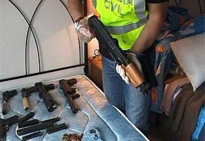 Armas incautadas al grupo de mafiosos búlgaros desarticulado en Málaga.
