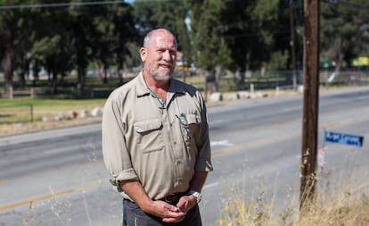 George Holliday at the spot where Rodney King was beaten by police.