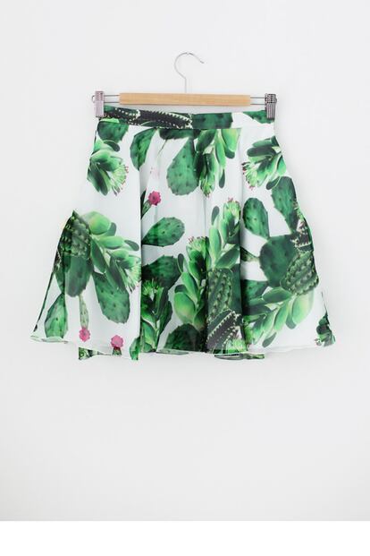 Falda de organza con estampado de cactus. Disponible en la web de Whats Inside You by Eleonora Carisi (125 euros).