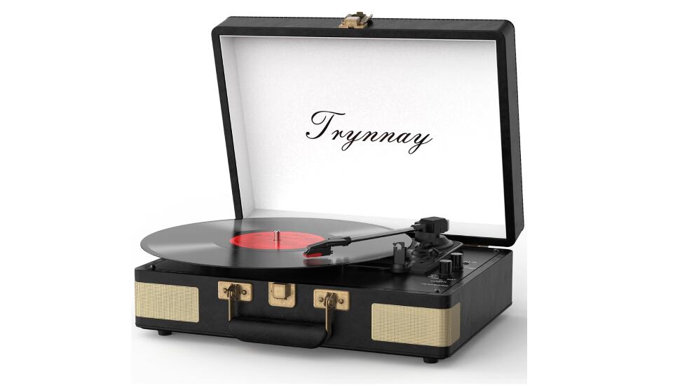 Tocadiscos para vinilo con altavoces integrados.