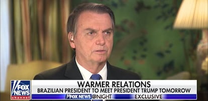 Presidente Jair Bolsonaro durante entrevista na Fox News.