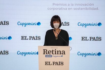 La ministra de Ciencia e Innovación, Diana Morant, en un momento de su intervención.