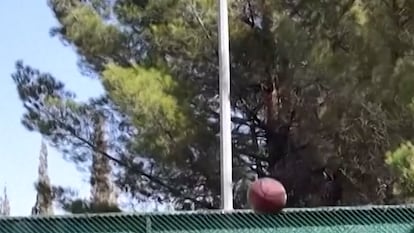 El presidente sirio juega al baloncesto con militares antes de la reunión en la Casa Blanca