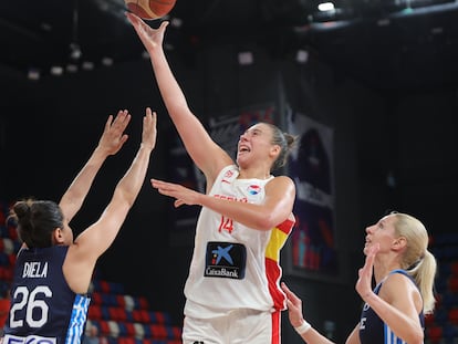 Raquel Carrera, el pasado junio con España, en un partido del Eurobasket ante Grecia.