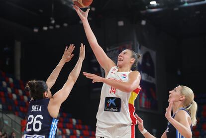 Raquel Carrera, el pasado junio con España, en un partido del Eurobasket ante Grecia.