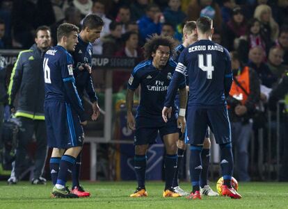 Marcelo, durante el partido ante el Granada.